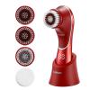 Facial Cleansing Brush, Electric Face Scrubber, Facial Cleansing Brush Rechargeable IPX-7 Waterproof Rotating Face Scrubber for Exfoliating, Massaging and Deep Cleansing with 4 Brush Heads view 1