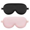 ALASKA BEAR Cooling Gel Eye Mask Weighted Silk Sleep Mask & Cotton Eyeshades Cold & Hot Compress for Pain Relief, 180g Heavy, 2 Set(Black & Pink) view 2