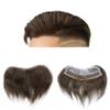 Healthlif Hairline Toupee Frontal Hairpiece Men's Toupee 100% European Hair System V-Shape Brazilian Virgin Human Hair Natural Hairline Replacement System (4cmx18cm, 1 JET BLACK-100% light medium) view 1