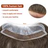 Healthlif Hairline Toupee Frontal Hairpiece Men's Toupee 100% European Hair System V-Shape Brazilian Virgin Human Hair Natural Hairline Replacement System (4cmx18cm, 1 JET BLACK-100% light medium) view 4