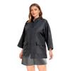 PERFEHAIR Grooming & Hair Stylist Smock with Zipper & 2 Pockets - Anti-Static Salon Hairdresser Uniforms for Women, Black & Silver Dot Pattern view 1