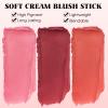 BEFIVECOK Blush Stick for Cheeks - Cream Makeup Blush Wand, Solid Moisturizer Stick for Cheeks Tint, Natural Blendable Waterproof Korean Matte Long-Lasting Smooth Blushes (#03 Coral Orange) view 3