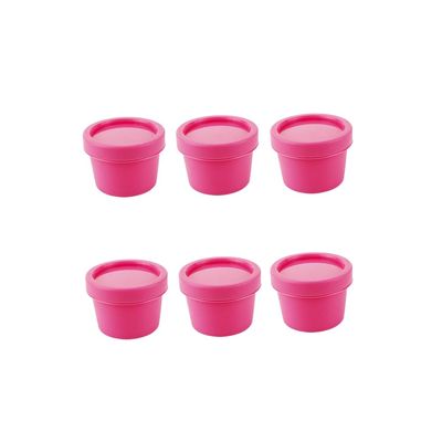 50ML 12Pcs Empty Slime Containers Wide-Mouth Plastic Facial Mask Container with Inner Liners and Dome Lids DIY Slime Making or Travel Storage MakeUp(Rosered)