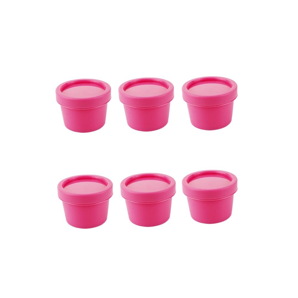 50ML 12Pcs Empty Slime Containers Wide-Mouth Plastic Facial Mask Container with Inner Liners and Dome Lids DIY Slime Making or Travel Storage MakeUp(Rosered)