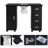 SSLine Manicure Nail Table Station with Lockable Wheels,Manicure Table Nail Beauty Spa Salon Desk Workstation w/Dust Collector,4 Drawers,1 Cabinet,Nail Art Desk Workstation view 3