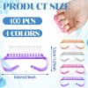 Bokon 400 Pcs Handle Grip Nail Brush Bulk Nail Scrub Brush Nail Brush for Toes and Nails Cleaner, Pedicure Scrubbing tool kit for Men and Women(Colorful) view 2