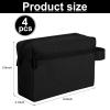 4 Pcs Toiletry Bag Water Resistant Shaving Toiletry Travel Cosmetic Bag for Men Portable Storage for Women Makeup Pouch Organizer with Large Capacity for Toiletries(Black,Plain) view 4
