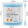 HOMEFOX Blue Cotton Swabs Precision Pointed - 400 Count Pointy Organic Cotton Buds Double Side Tightly Wrapped Cotton Tips Paper Stick Soft Gentle Lint-Free Cruelty-Free, Pointy & Round (Blue) view 2