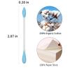 HOMEFOX Blue Cotton Swabs Precision Pointed - 400 Count Pointy Organic Cotton Buds Double Side Tightly Wrapped Cotton Tips Paper Stick Soft Gentle Lint-Free Cruelty-Free, Pointy & Round (Blue) view 3
