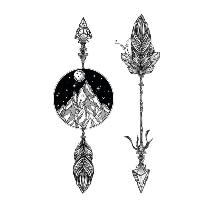 100Pcs Stone Arrow Waterproof Temporary Tattoos For Men Stone Age Tatuajes Temporary Tattoo Arm Tatoo Sleeve Flash Tattoo