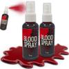 2 Pcs Fake Blood Spray,2.46 oz Fake Blood Makeup,Halloween Liquid Fake Blood Washable Splatter Sfx Makeup Kit,Suitable for Clothes Zombie Vampire Halloween Makeup Kit view 1