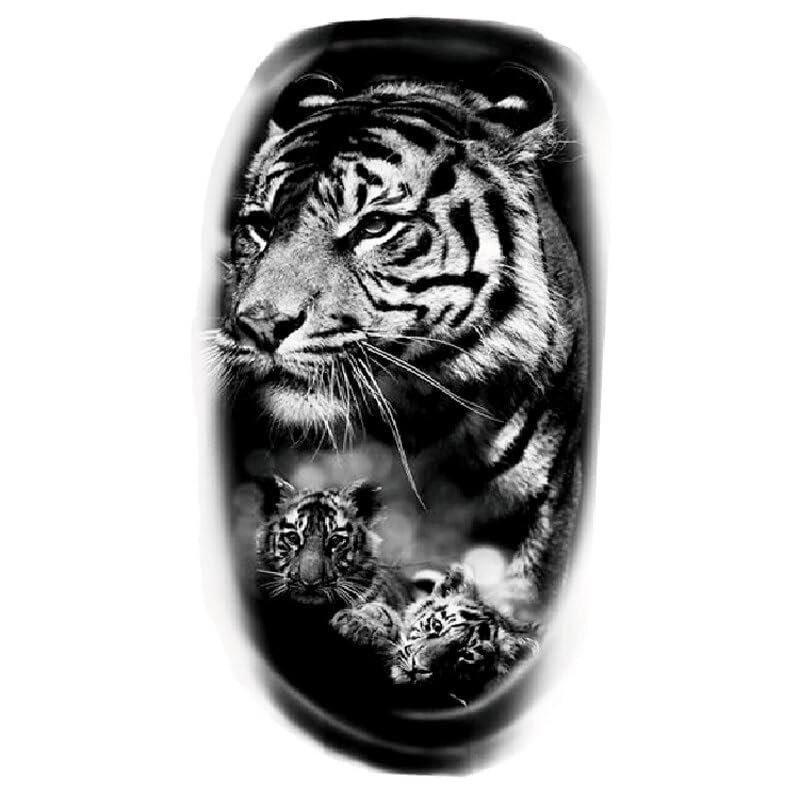 12Styles Lion/Tiger/Wolf Tattoo Waterproof Temporary Tattoos Stickers Tatoo Men Henna Tatoo Sticer Body Art Tatouage Temporaire
