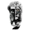 12Styles Lion/Tiger/Wolf Tattoo Waterproof Temporary Tattoos Stickers Tatoo Men Henna Tatoo Sticer Body Art Tatouage Temporaire view 3