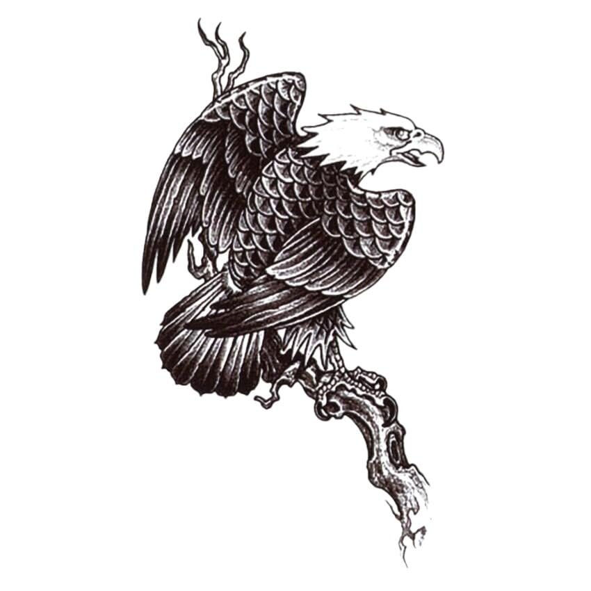 20Pcs The Eagle On The Tree Waterproof Temporary Tattoos Men Flash Tattoo Sticker Maquiagem Sleeve Tatoo Stickers