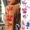 Diy Flower Temporary Tattoos For Women Girls Watercolor Peony Tattoo Sticker 3D Waterproof Thigh Tatoos Large view 1