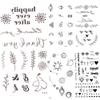 25 Desgin Cool Letter Temporary Leaves Tattoo Branch Flower Waterproof Tattoo Women Body Arm Art Finger Tatto Stickers Men Hand view 1
