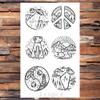 25 Desgin Cool Letter Temporary Leaves Tattoo Branch Flower Waterproof Tattoo Women Body Arm Art Finger Tatto Stickers Men Hand view 3
