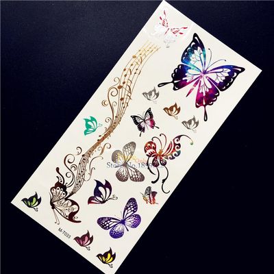 1Pc Latest Flash Gold Metallic Tattoo Melody Design Body Art Waterproof Henna Flower Arm Tempoary Tattoo Sticker Hgm33