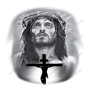 Waterproof Temporary Tattoo Sticker Jesus Black Cross Flash Tatoo Tatto Arm Leg Back Body Art For Women Men