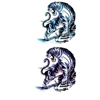 10Pcs Two Tigers Waterproof Temporarytattoos Men Body Feminino Tatuagem Henna Tattoo Adesivo De Parede Tatoo
