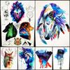 Blue Watercolor Horse With Temporary Tattoo Stickers Women Body Art Sleeve Water Transfer Tattoo Hlz-128 view 1