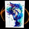 Blue Watercolor Horse With Temporary Tattoo Stickers Women Body Art Sleeve Water Transfer Tattoo Hlz-128 view 2