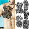 3D Realistic Knight Chest Tribe Temporary Tattoos For Men Adult Lion Wolf Tattoo Stickers Body Art Painting Washable Tatoos view 1