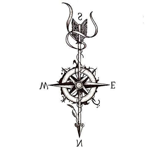 3Pcs Compass Arrow Waterproof Temporary Tattoo Sticker Tatoo Tatouage Temporaire Tattoo Body Art Henna Tattoos Stickers