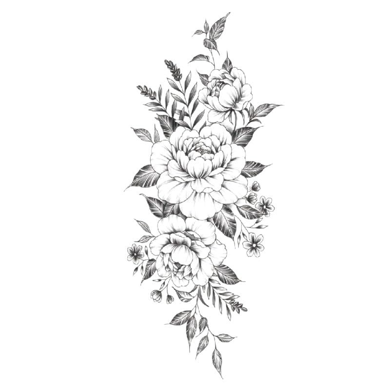 10Styles Lotus/Grey Butterfly/Flowers Waterproof Temporary Tattoos Men Henna Tatoo Stickers Tattoo Body Art Tattoos