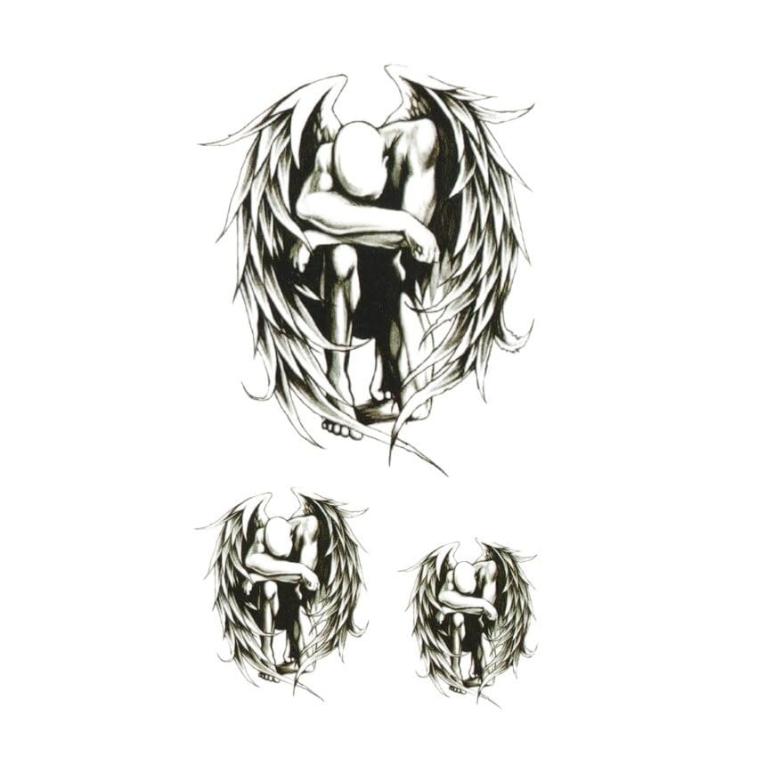 20Pcs Fallen Angels Waterproof Temporary Tattoo Stickers Cute Wings Design Body Art Make Up Tools Man Woman Sex Products
