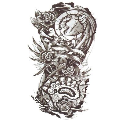 15 * 21Cm 3D Dead Roses Biochemical Temporary Tattoo Sticker Worm Tattoo Sticker Sex Products Waterproof Flash Tattoos