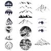 10.5X6Cm Women Tattoo Stickers Pentagram Peak Men Temporary Tattoo Grove Body Art Painting Waterproof Tatto Black Interstellar view 1