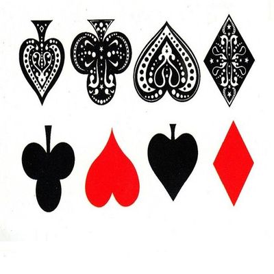 10Pcs Poker Spades Hearts Waterproof Temporary Tattoos Sticker Tattoos Tattoo For Woman