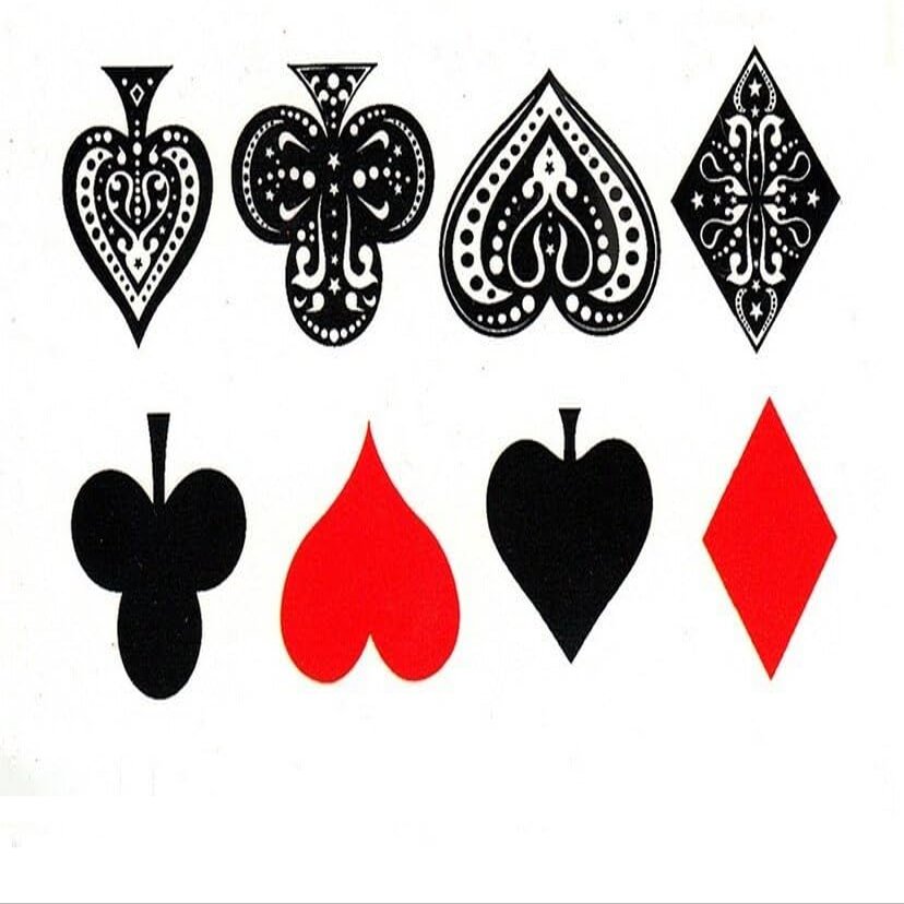 10Pcs Poker Spades Hearts Waterproof Temporary Tattoos Sticker Tattoos Tattoo For Woman
