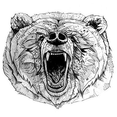 10Pcs The Roaring Bear Temporary Tattoo Women Tatoo Adhesive Animal Tattoo Stickers Waterproof Tattoo Sexy Men