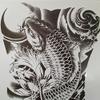 34X48Cm Large Carp Full Back Tattoos Men And Women Big Fish Waterproof Temporary Tattoo Stickers Tattoo view 4