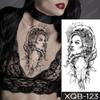 Waterproof Temporary Tattoo Sticker Mermaid Doll Girl Tattoos Wolf Skull Body Art Arm Sleeve Tatoo Women Men view 4