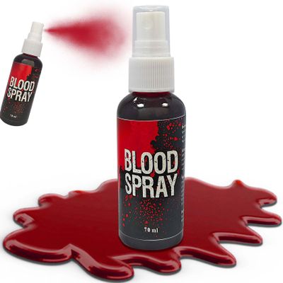 Fake Blood Spray,2.46 oz Fake Blood Makeup,Halloween Liquid Fake Blood Washable Splatter SFX Makeup Kit,Suitable for Clothes Zombie Vampire Halloween Makeup Kit