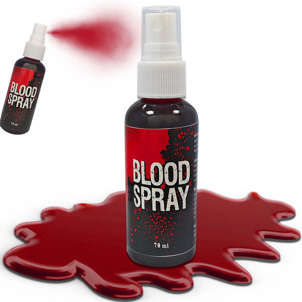 Fake Blood Spray,2.46 oz Fake Blood Makeup,Halloween Liquid Fake Blood Washable Splatter SFX Makeup Kit,Suitable for Clothes Zombie Vampire Halloween Makeup Kit