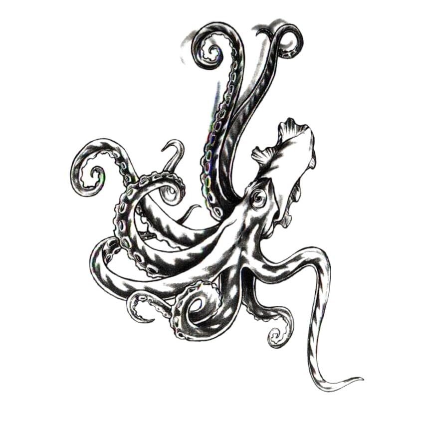 30Pcs Squid Waterproof Temporary Tattoos Men Beauty Seabed Creatures Arm Tattoo Sleeves Sex Tools For Men Tatoo Man