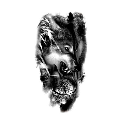 12Styles Tiger King/Lion/Wolf Waterproof Temporary Tattoos Men Flash Tatoo Stickers Tattoo Body Art Henna Tattoos