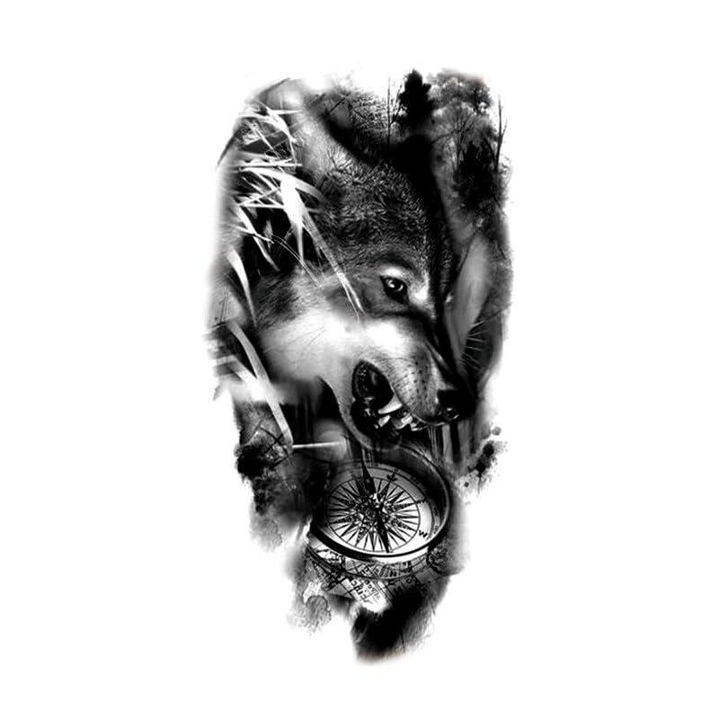 12Styles Tiger King/Lion/Wolf Waterproof Temporary Tattoos Men Flash Tatoo Stickers Tattoo Body Art Henna Tattoos
