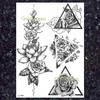 3D Sexy Geometric Temporary Tattoos For Women Girls Moon Chest Mandala Flower Henna Tattoos Stickers Diy Arm Tatoos Star view 4