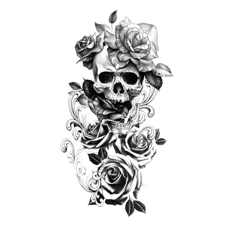 10Styles Skull/Flower/Beauty Waterproof Temporary Tattoos Men Flash Tatoo Stickers Tattoo Body Art Henna Tattoos Sticker