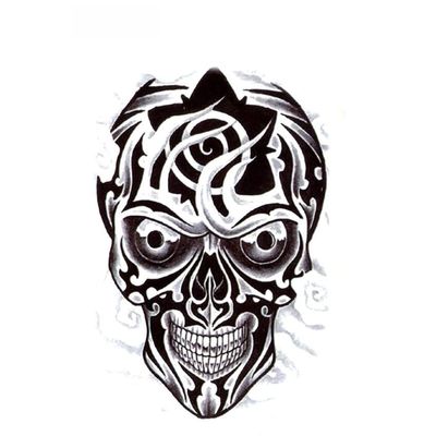 200Pcs Skull Head Waterproof Temporary Tattoos Men Flash Tattoo Sticker Tatoo Sleeves Tatto