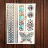 1Pc New Gold Black Temporary Tattoo Sticker Indian Tribal Green Feather Eye Of God Design Waterproof Henna Tattoo Body Art Ayh83 view 4
