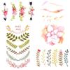 10.5X6Cm Watercolor Flower Leaf Temporary Tattoo Sticker Small Pink Feather Body Art Flash Tattoo Girl Finger Tatoo Women view 1