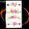 10.5X6Cm Watercolor Flower Leaf Temporary Tattoo Sticker Small Pink Feather Body Art Flash Tattoo Girl Finger Tatoo Women view 2