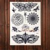 1Pc Black Henna Grid Mesh Pattern Temporary Tattoo Women Body Art Flower Jewel Sticker Abj212 Sexy Wedding Tattoo Brides view 3
