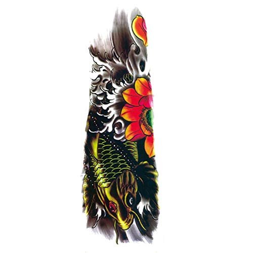 Carp Jumping Gantry Waterproof Temporary Tattoos Men Fishing Tattoo Henna Animal Temporary Tattoo Tatuagjes